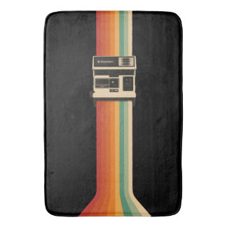 Retro Camera with Rainbow Print Bath Mat