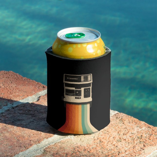 Retro Camera with Rainbow Print Can Cooler (In Situ Pool)