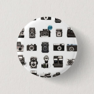 Retro cameras rule 3 cm round badge