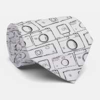 Retro Cameras Sketch Neck Tie