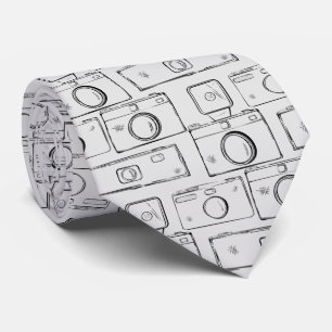 Retro Cameras Sketch Neck Tie