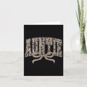 Retro Camo Auntie Coquette Bow Camouflage Auntie N Card