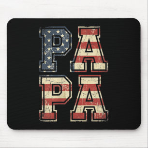 Retro Camo Dad Poc Aamerican Flag Papa Fathers Day Mouse Pad