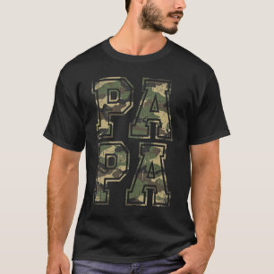 Retro Camo Dad Poc Camouflage Papa Fathers Day T-Shirt