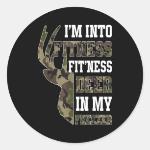 Retro Camo Deer Hunting Funny Wildlife Hunter Men  Classic Round Sticker