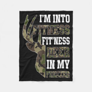 Retro Camo Deer Hunting Funny Wildlife Hunter Men Fleece Blanket