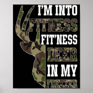 Retro Camo Deer Hunting Funny Wildlife Hunter Men  Poster