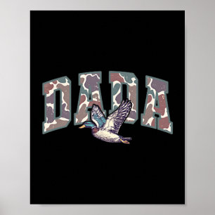 Retro Camo Duck Hunting Dada 1st Birthday Family M Poster