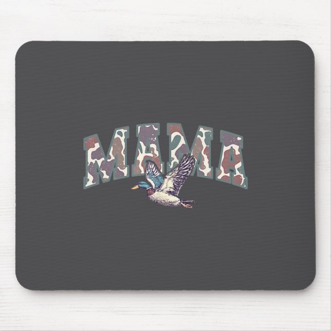Retro Camo Duck Hunting Mama 1st Birthday Family M Mouse Pad (Front)