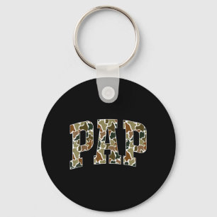 Retro Camo Hunting Pap Grandpa Camouflage Papa Key Ring
