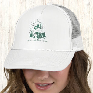 Retro Camp Bachelorette Girls Camping Weekend Trucker Hat