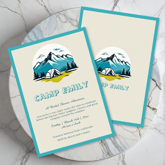 Retro Camp Bride Bridal Shower Invitation  (Creator Uploaded)