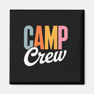 Retro camp crew summer camping funny friends magnet