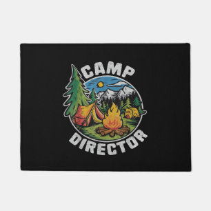 Retro Camp Director Camping Summer Camp Funny Camp Doormat