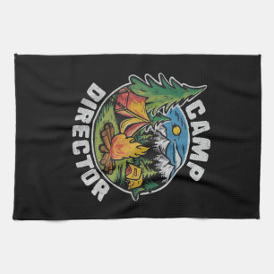Retro Camp Director Camping Summer Camp Funny Camp Tea Towel
