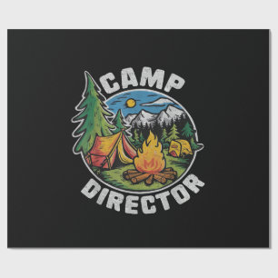 Retro Camp Director Camping Summer Camp Funny Camp Wrapping Paper