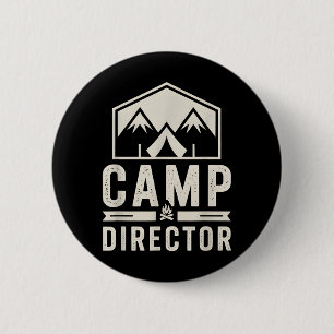 Retro Camp Director Summer Camping Host Crew Staff 6 Cm Round Badge