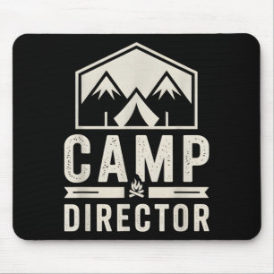 Retro Camp Director Summer Camping Host Crew Staff Mouse Pad