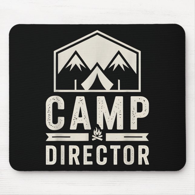 Retro Camp Director Summer Camping Host Crew Staff Mouse Pad (Front)