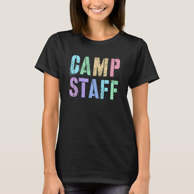 Retro CAMP STAFF Summer Campground Crew Counselor  T-Shirt (Front)