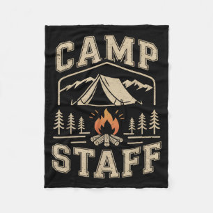 Retro Camp Staff Summer Camping Host Squad Staff Fleece Blanket