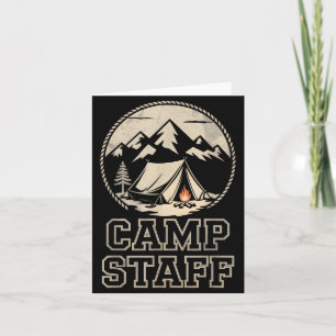 Retro Camp Staff Summer Camping Host Vibes Staff Card