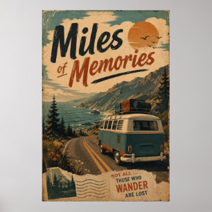 Retro Camper Coastal Road Trip Memories Decor