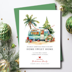 Retro Camper Holiday Moving Announcement