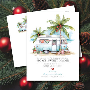 Retro Camper Holiday Moving Announcement Postcard