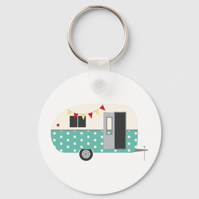 Retro Camper Key Ring (Front)
