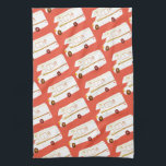 Retro Camper Motorhome RV red kitchen towel<br><div class="desc">Decorate your kitchen with this cool towel. Makes a great housewarming or anniversary gift! 
You can customise it and add text too.
Check my shop for lots more colours and patterns plus matching kitchen stuff!</div>