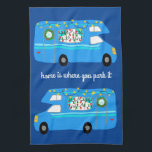 Retro Camper Motorhome RV Vanlife Xmas Tea Towel<br><div class="desc">Decorate your kitchen with this cool towel. Makes a great housewarming or anniversary gift! 
You can customise it with your own text too.
Check my shop for lots more colours and patterns plus matching kitchen stuff!</div>