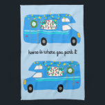 Retro Camper Motorhome RV Vanlife Xmas Tea Towel<br><div class="desc">Decorate your kitchen with this cool towel. Makes a great housewarming or anniversary gift! 
You can customise it with your own text too.
Check my shop for lots more colours and patterns plus matching kitchen stuff!</div>