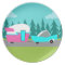 Retro Camper / Trailer and Car Melamine Plate