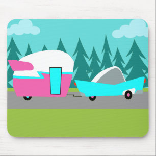 Retro Camper / Trailer and Car Mousepad