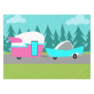 Retro Camper / Trailer and Car Tablecloth