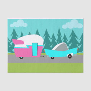 Retro Camper / Trailer and Car Tissue Paper