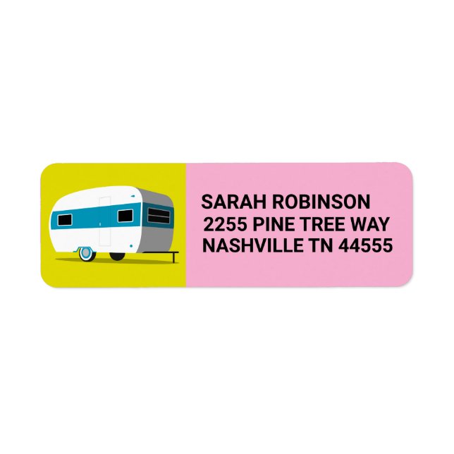 RETRO CAMPER TRAILER RETURN ADDRESS LABELS (Front)