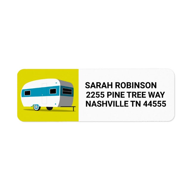 RETRO CAMPER TRAILER RETURN ADDRESS LABELS (Front)