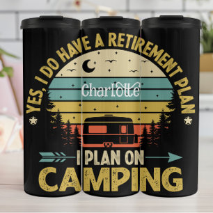 Retro Camper's Night Under Starry Sky Thermal Tumbler