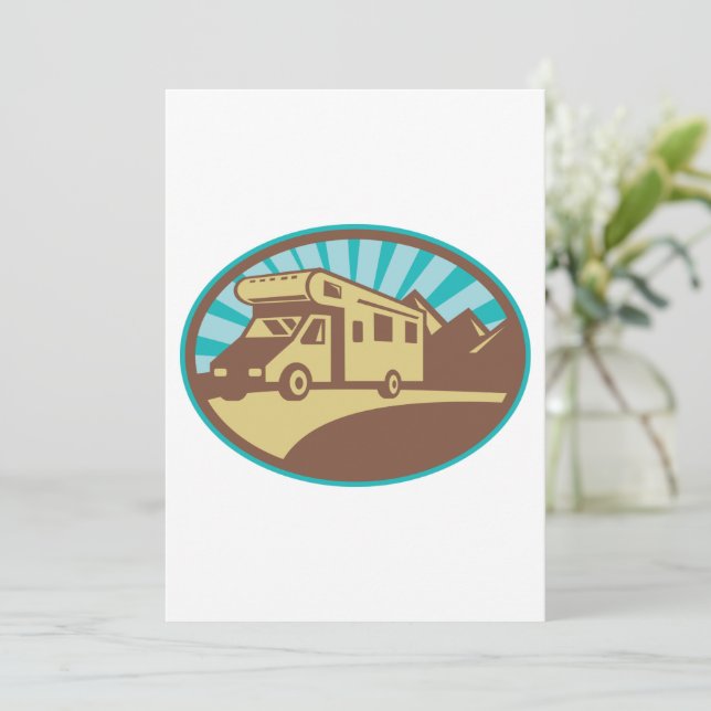 Retro Campervan Invitation (Standing Front)