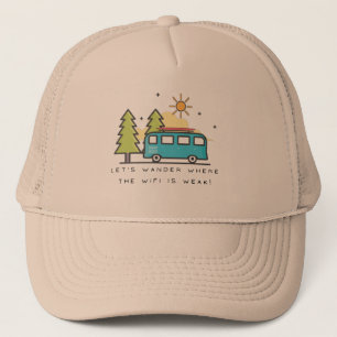 Retro Campervan - let's wander ... Baseball Cap