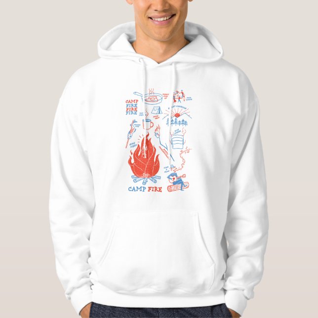 Retro Campfire Adventure – Funny Camping Activitie Hoodie (Front)