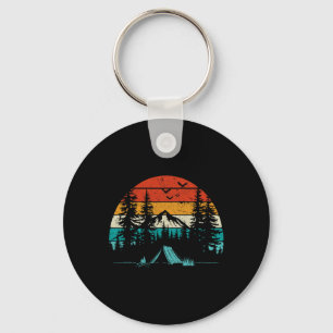 Retro Camping Adventure Wanderlust Nature Outdoors Key Ring