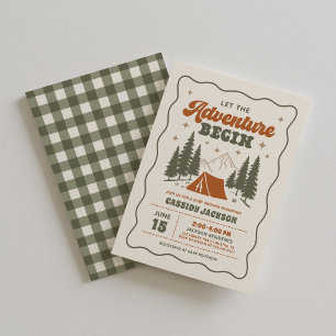 Retro Camping Baby Shower Invitation