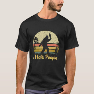 Retro Camping Bigfoot Sasquatch Middle Finger I Ha T-Shirt