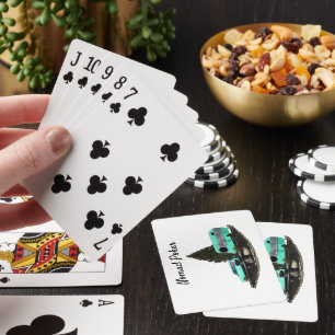 Retro Camping Car Trailer Playing Cards