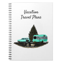 Retro Camping Car Trailer Spiral Notebook