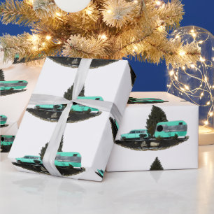 Retro Camping Car Trailer Wrapping Paper