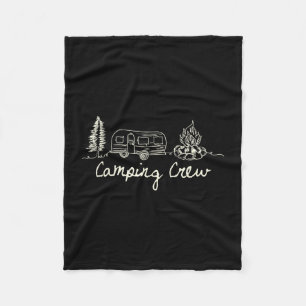Retro camping crew matching family hiking mountain fleece blanket